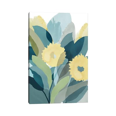 iCanvas "Yellow Teal Floral III" by Flora Kouta Canvas Print
