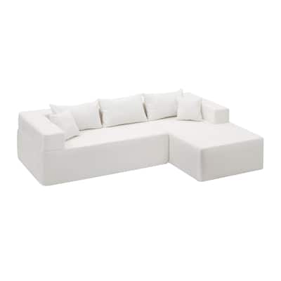 107.48" L-Shape Modular Sectional Sofa, 2 PC Free Combination, Right
