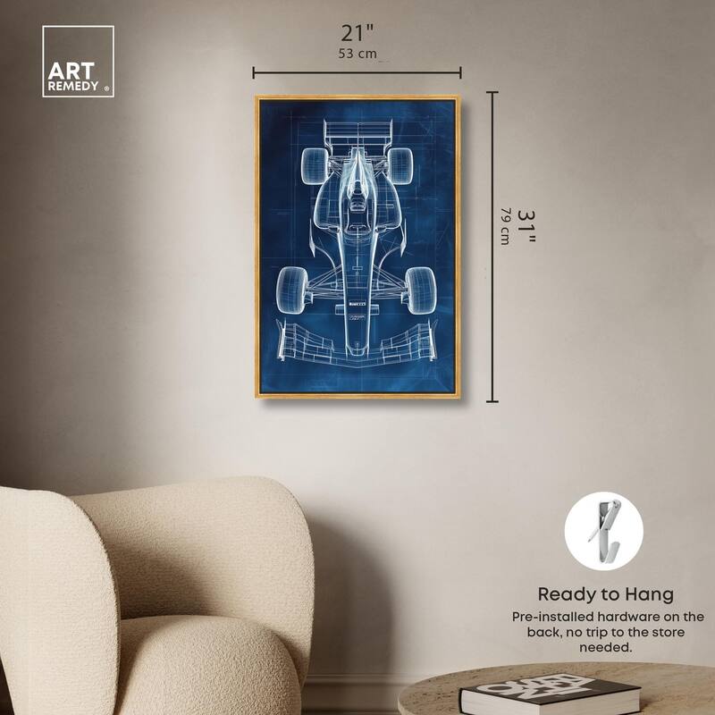 Race Car Blueprint Canvas by Art Remedy