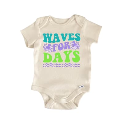 Waves for Days Beach Mermaid - Baby Boy Girl Clothes Bodysuit Funny Cute
