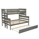 preview thumbnail 23 of 24, Wood Twin over Full Bunk Bed with Twin Size Trundle