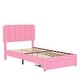 preview thumbnail 30 of 46, VECELO Kids Bed Frame, Plantform Beds with Storage Drawer, Height Adjustable Upholstered Bed, Twin Size Bed Set of 2