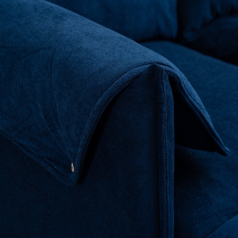 L-Shaped Modular Sectional Sofa with Storage Ottoman, Convertible Sofa with Waterfall Armrests, Comfy 3-Seater Cloud Sofa