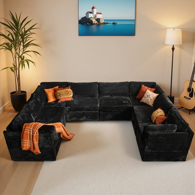 OVIOS Art-Style Deep-Seat Sofa