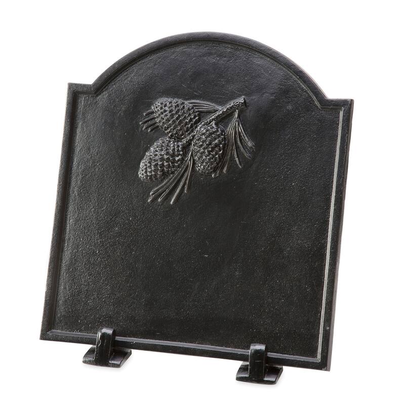 Cast Iron Fireback with Pine Cone Design