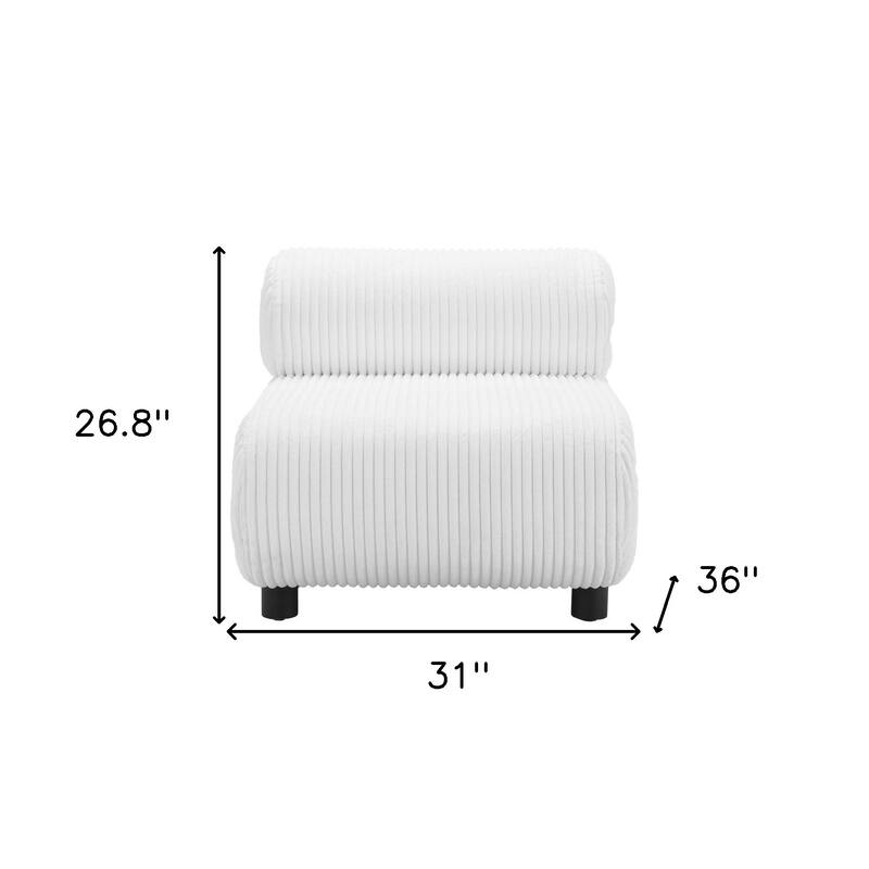 HomeRoots 31" White And Black Corduroy And Upholstered Side Chair - 31' X '26.8' X '36