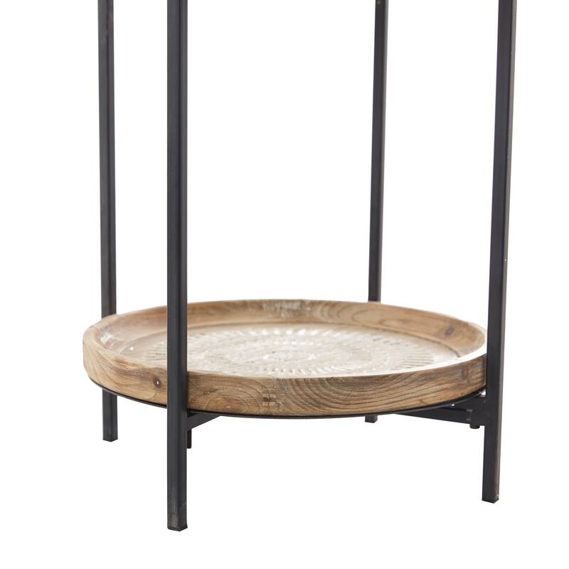 Brown Wood Traditional Shelving Unit