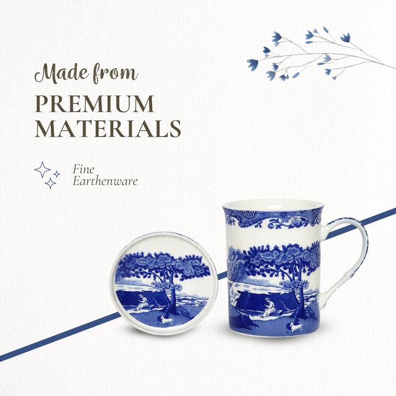 Spode Blue Italian Mug and Coaster Set