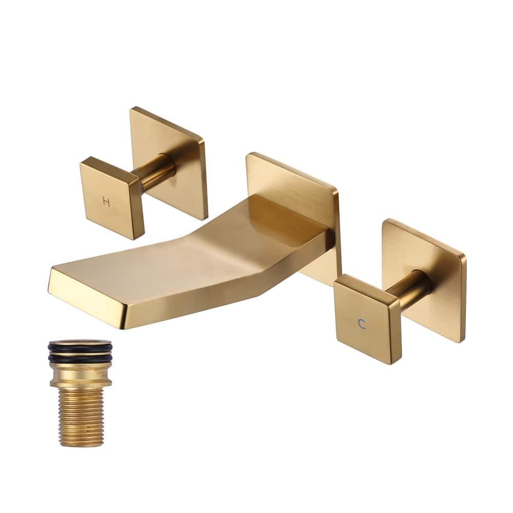 WOWOW Dual- Handle Waterfall Bathroom Wall-mount Faucet in Modern