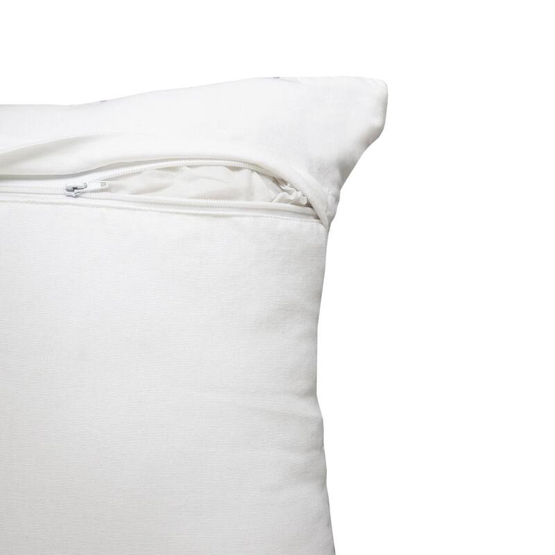 20" Red and White Geometric Square Throw Pillow