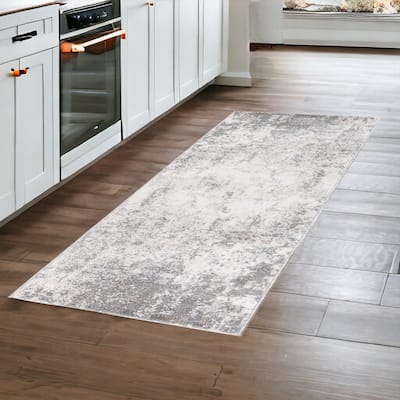 Power Loomed Abstract Modern Durable Area Rug - 96' X '30' X '0.4
