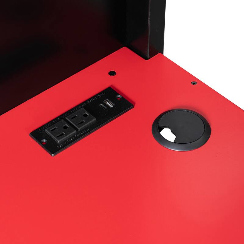 Full Size Gaming Loft Bed Station with Desk, Storage Shelves & RGB LED Lights