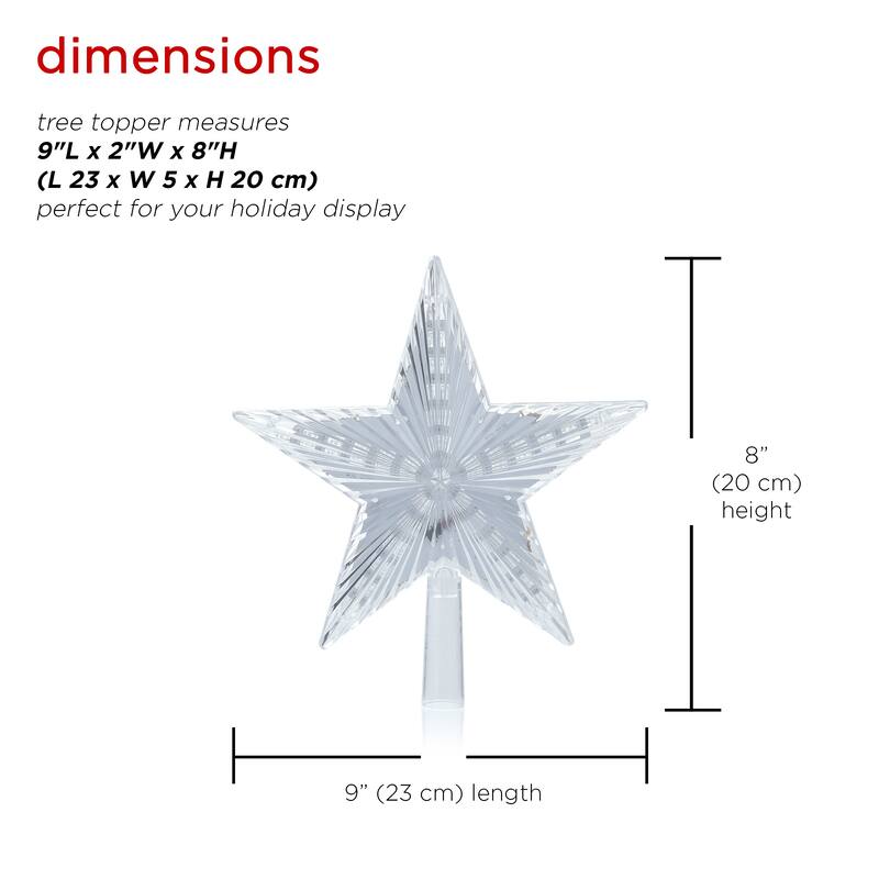 Alpine Corporation Flashing Star Tree Topper with LED Lights