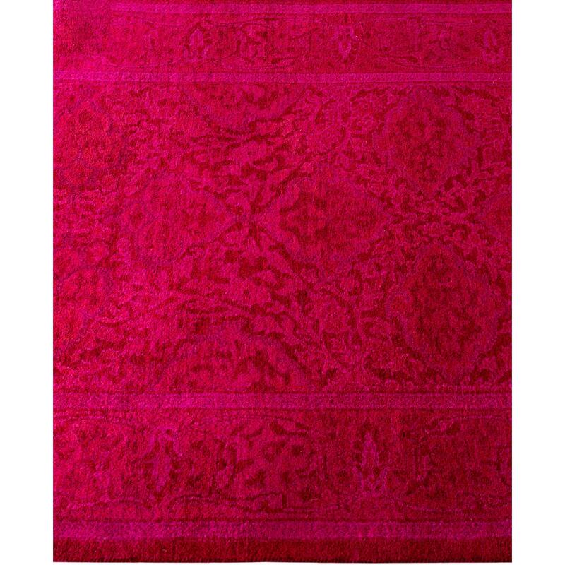Overdyed One-of-a-Kind Hand-Knotted Area Rug - Pink - 2' 6" x 23' 10"