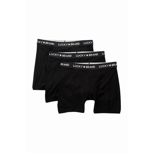 Shop Black Friday Deals On Lucky Brand Mens Underwear Black Size Small S 3 Pack Solid Boxer Brief Overstock 30816978