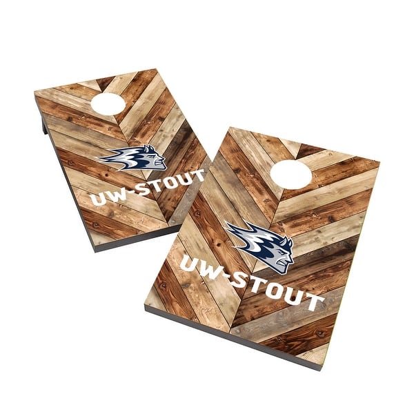 slide 2 of 5, Wisconsin Stout Blue Devils 2x4 Cornhole Bag Toss Game