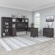 preview thumbnail 1 of 13, Somerset 72W L Shaped Desk with Hutch, Cabinet and Bookcase in Gray Storm Gray