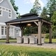 preview thumbnail 2 of 62, Aoxun Outdoor Cedar Wood Gazebo with Double Hardtop Roof