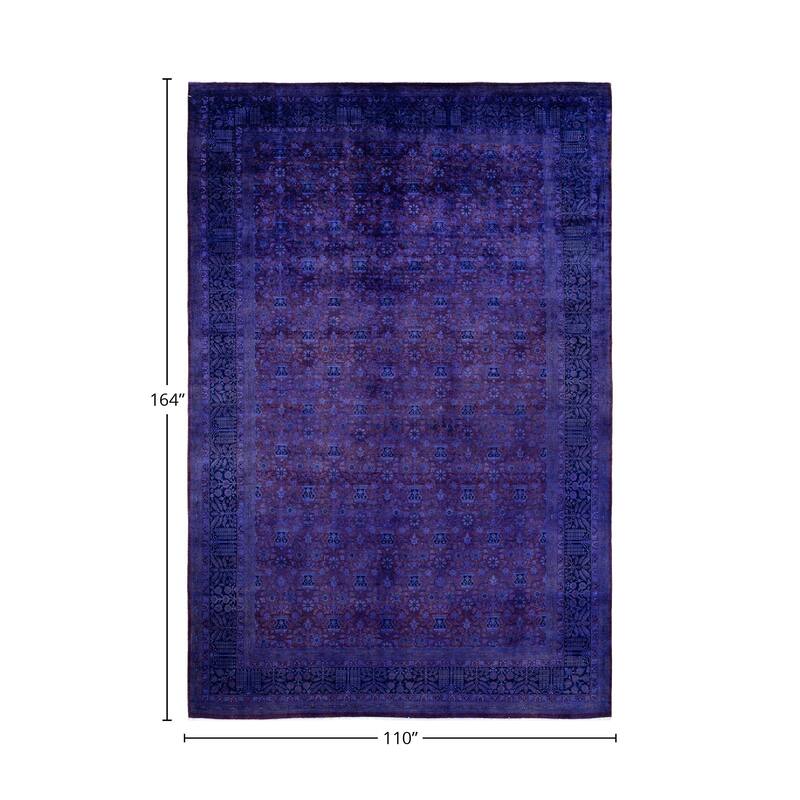 Overton Handknotted Wool Vintage Inspired Contemporary Overdyed Orange Area Rug - 13' 8" x 9' 2"