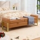 preview thumbnail 15 of 15, 66" Storage Bench King Size End of Bed with Double Lids and Gold Legs