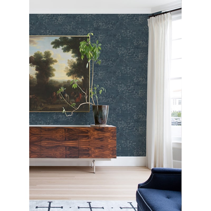 A-Street Prints Arian Blue Inkburst Wallpaper