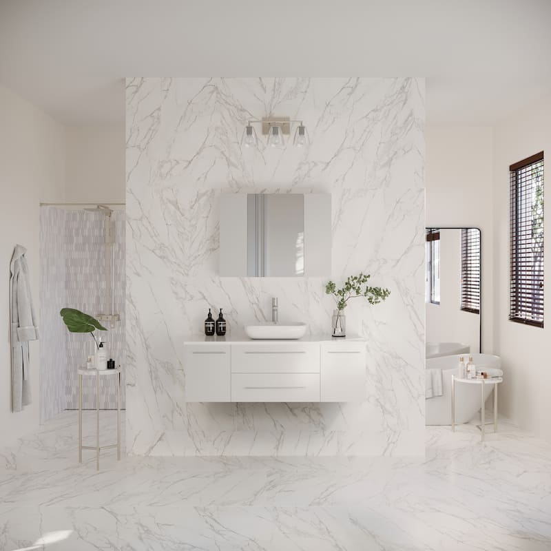 Fresca Lucera 48" Wall Mounted Single Basin Vanity Set with Cabinet,