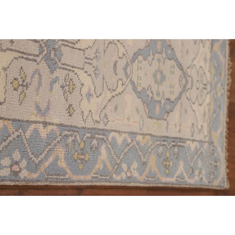 Earth Tone Oushak Oriental Runner Rug Handmade Wool Carpet - 2'3"x 10'1"