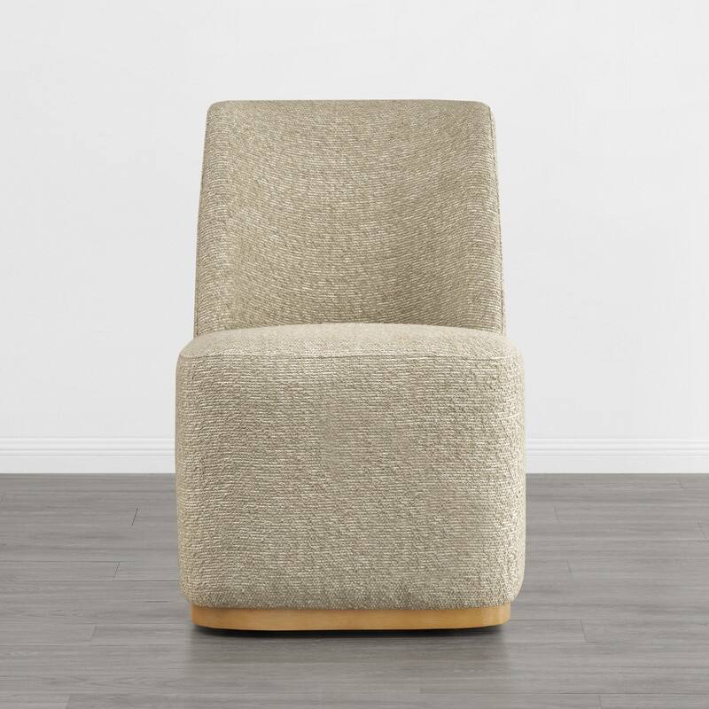 Brian Modern Dining Chairs with Casters&Wood Base Set of 2