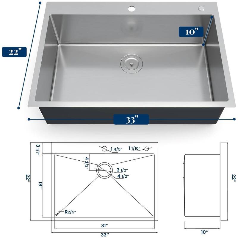 Drop In Workstation Kitchen Topmount Sink