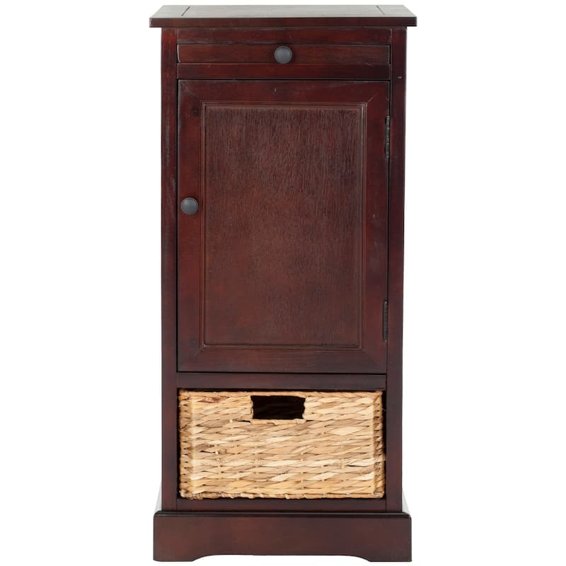 SAFAVIEH Ardella 2-Drawer Grey Tall Storage Unit - 15.7" x 13" x 34.3" - 16Wx13Dx34H - Dark Cherry