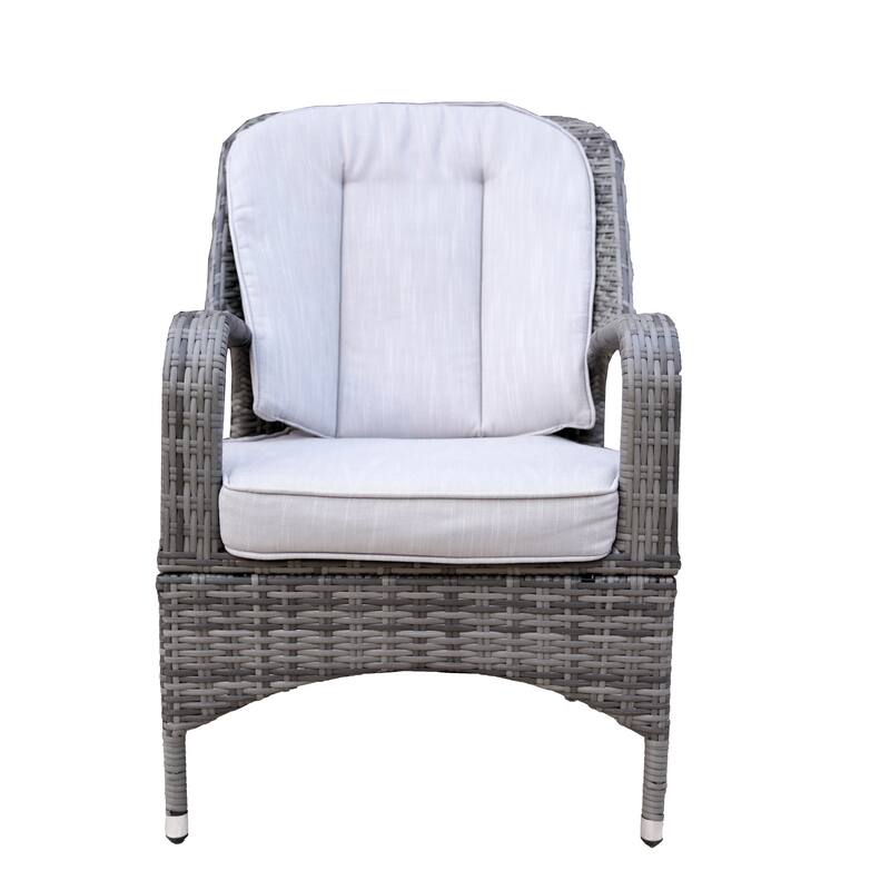 Moda 2-Piece Outdoor Wicker Dining Chairs with Cushions