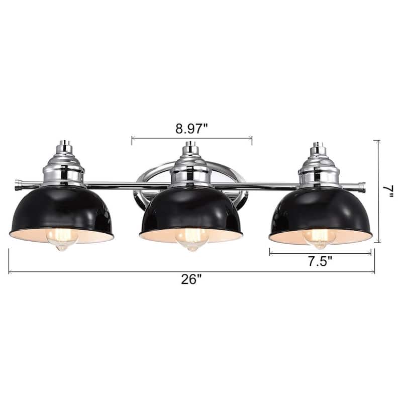 Barberal 3 Light Farmhouse Bathroom Vanity Wall Light