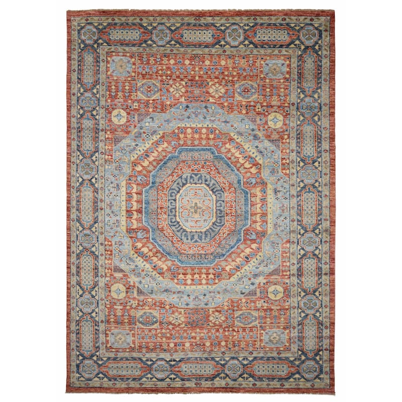 ECARPETGALLERY Hand-knotted Mamluk Dark Copper Wool Rug - 9'10 x 14'0