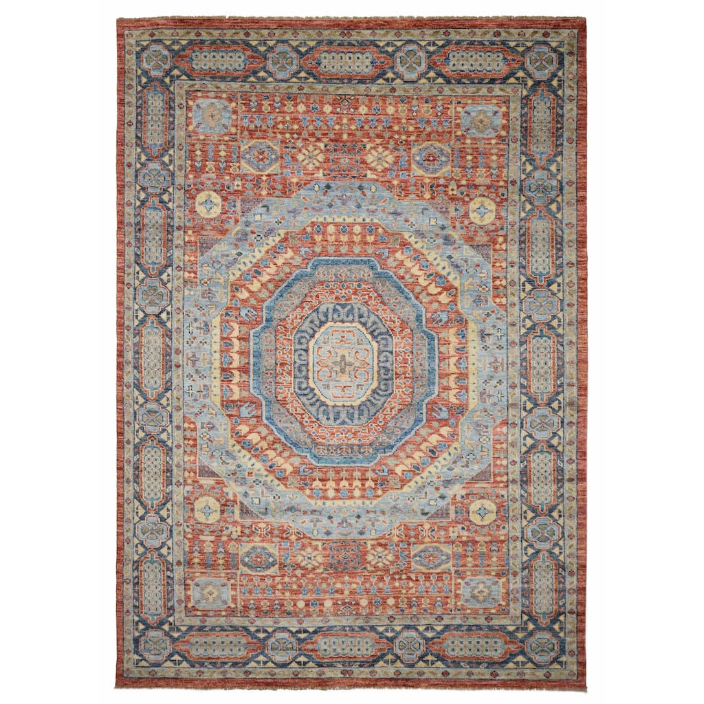 ECARPETGALLERY Hand-knotted Mamluk Dark Copper Wool Rug - 9'10 x 14'0