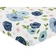 preview thumbnail 3 of 4, Navy Blue and Pink Watercolor Floral Girl Fitted Crib Sheet - Blush, Green and White Shabby Chic Rose Flower