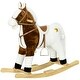 preview thumbnail 31 of 38, Toddler Rocking Horse with Authentic Sounds, Plush Velvet Fabric, Saddle, and Stirrup for Kids 3-8 Years
