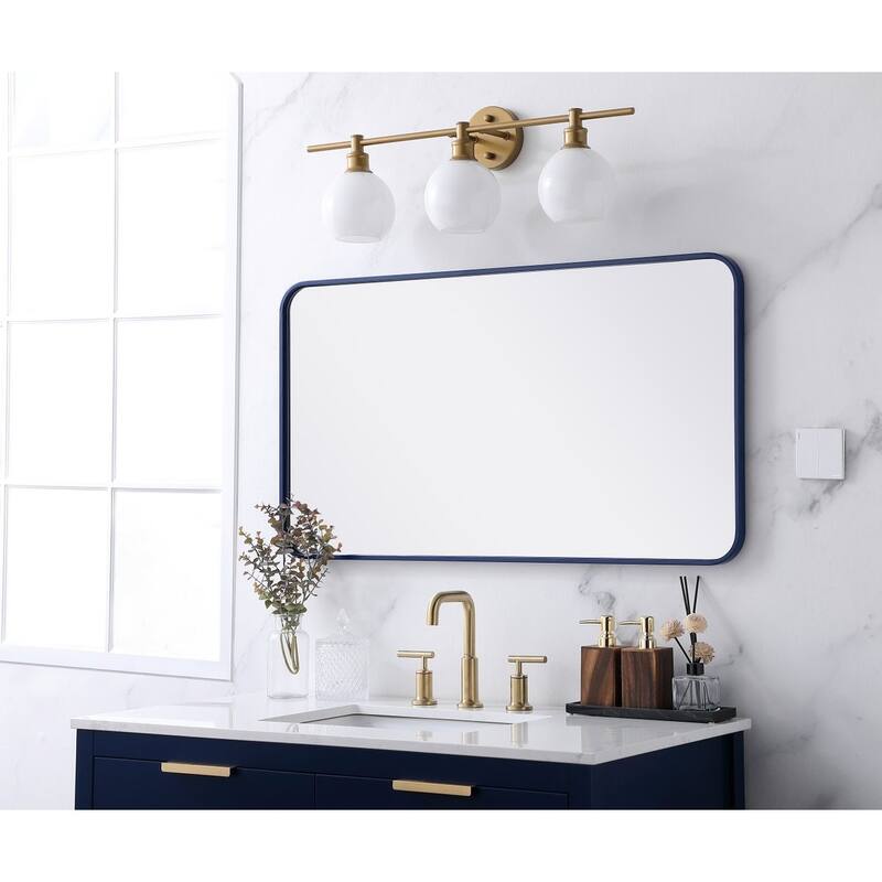 Ezra Soft Corner Metal Rectangular Mirror