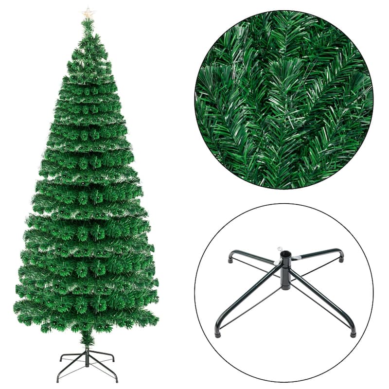 7.5FT Artificial Christmas Tree with 260 LED Lamps & 260 Branches
