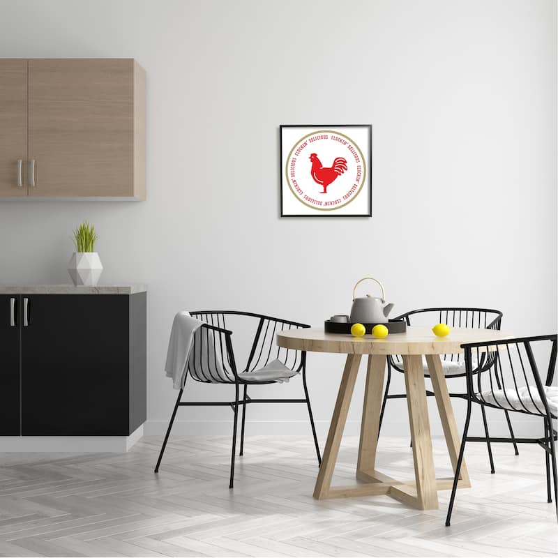 Stupell Cluckin' Delicious Phrase Framed Giclee Art Design by Emily Dumas