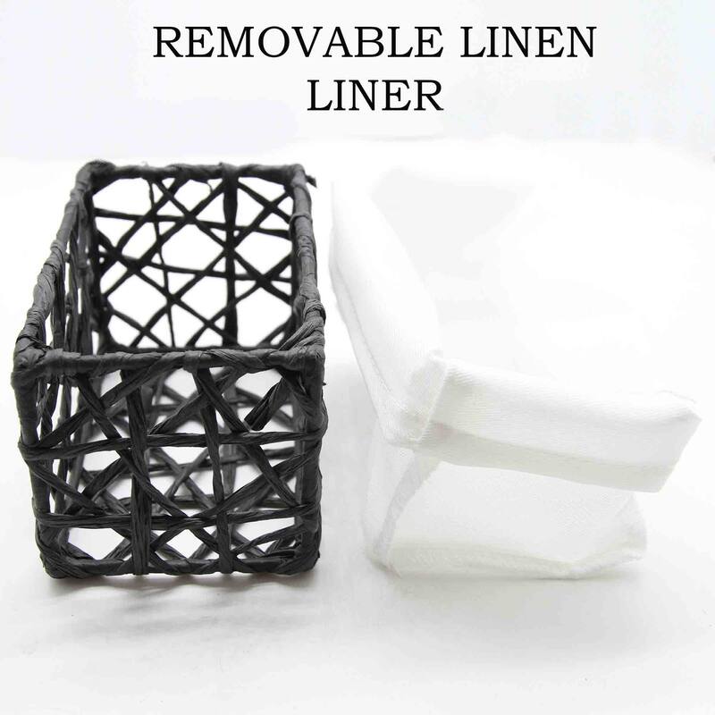 Paper Rope/ Linen Storage Baskets (Set of 4) - 8.4"L x 7.4"W x 6"H