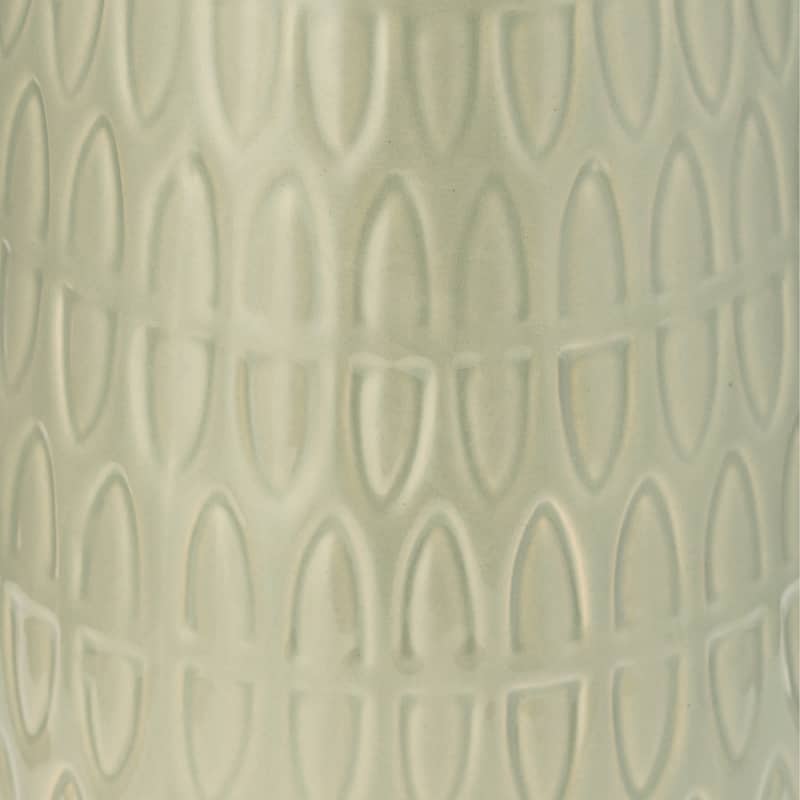Sagebrook Home Ceramic Vase Carved Design Decorative Light Colored Table Vase for Home or Office Decor