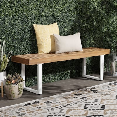 SAFAVIEH Dayanara Solid Wood Outdoor Bench - 15Wx60Dx18H