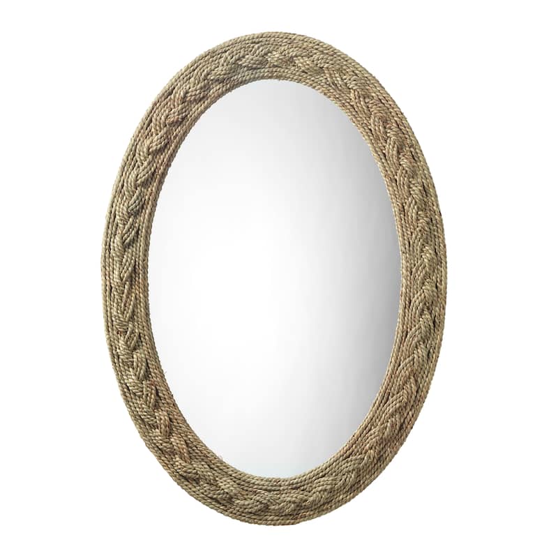 Alden Décor Brie Seagrass Oval Mirror