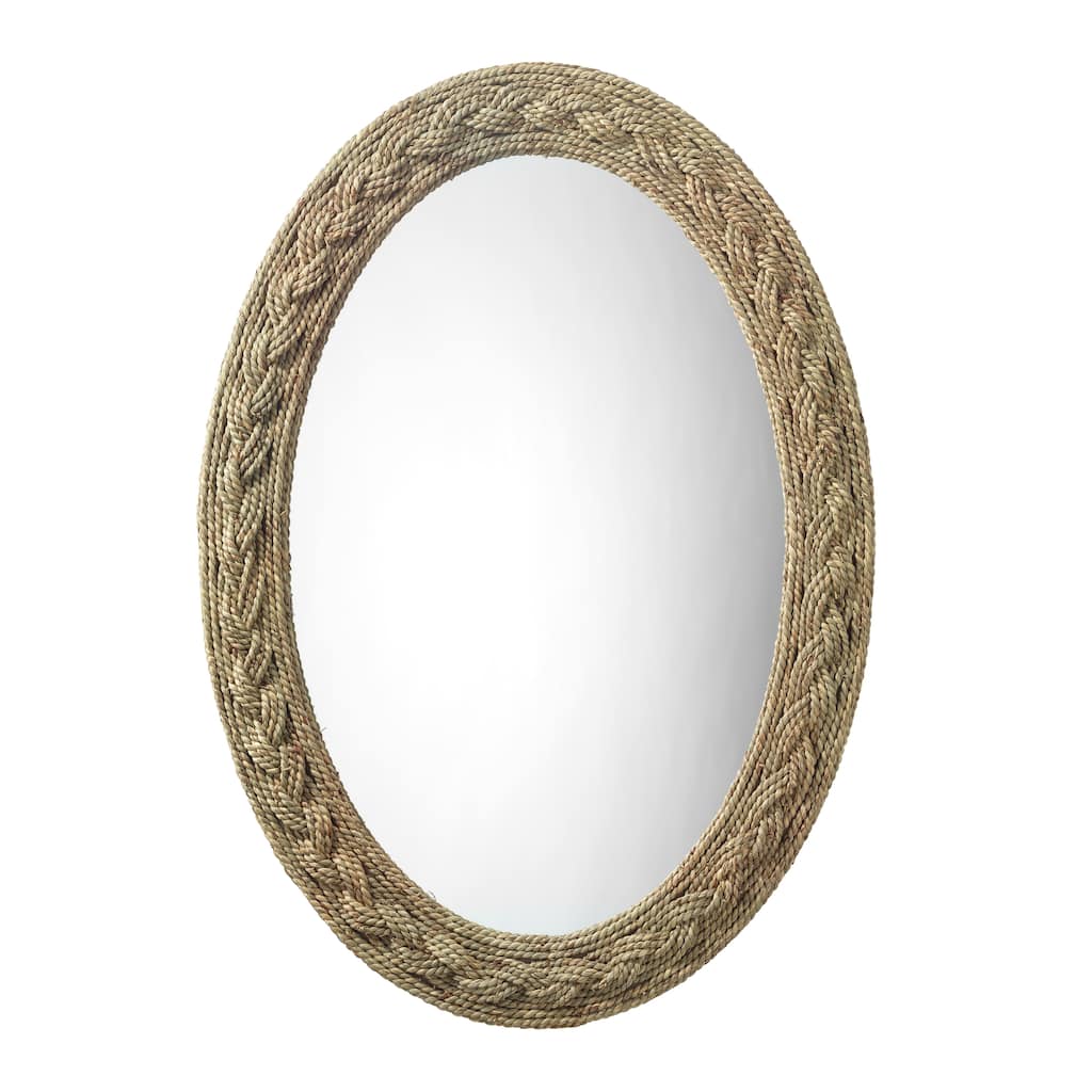 Alden Décor Brie Seagrass Oval Mirror