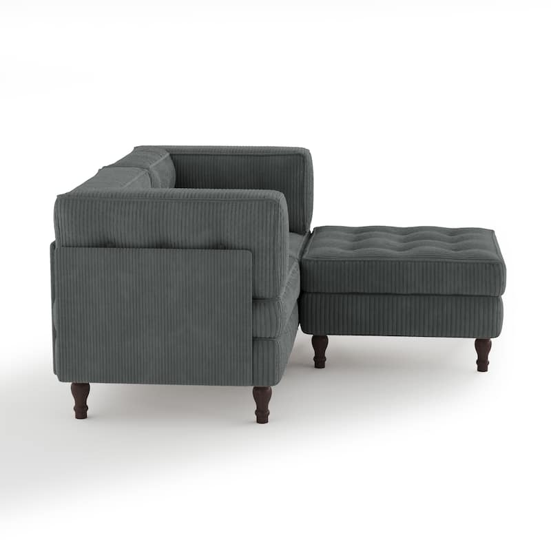 Oversized Sofa Corduroy Tufted Modular Sectional Set