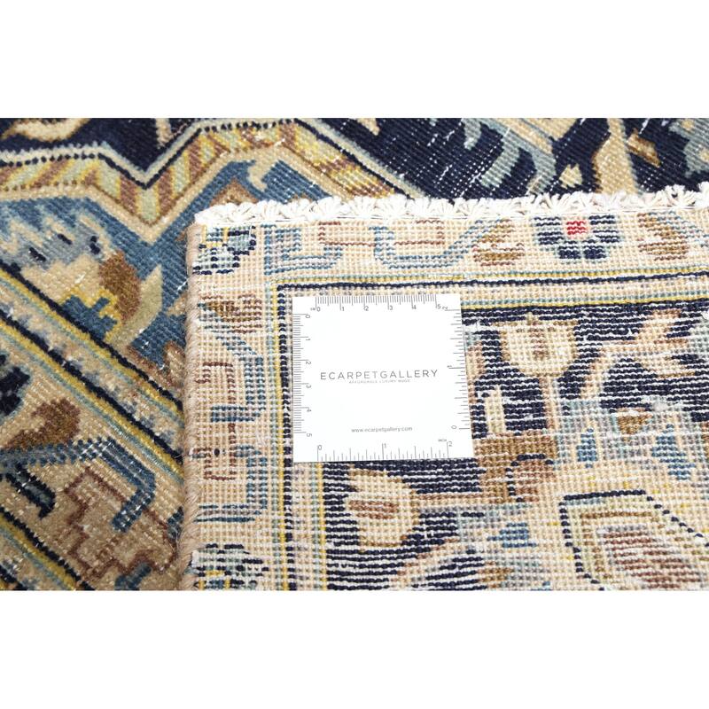 ECARPETGALLERY Hand-knotted Antalya Vintage Dark Navy Wool Rug - 6'8 x 10'6