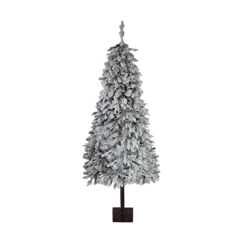Artificial Snow Flocked Xmas Tree, with 458 PE Branch Tips, 200 Colorful Lights