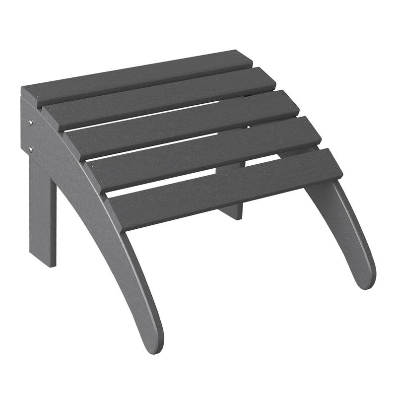 Aderson Outdoor Poly Adirondack Chair with Side Table and Ottoman 5-Piece Set