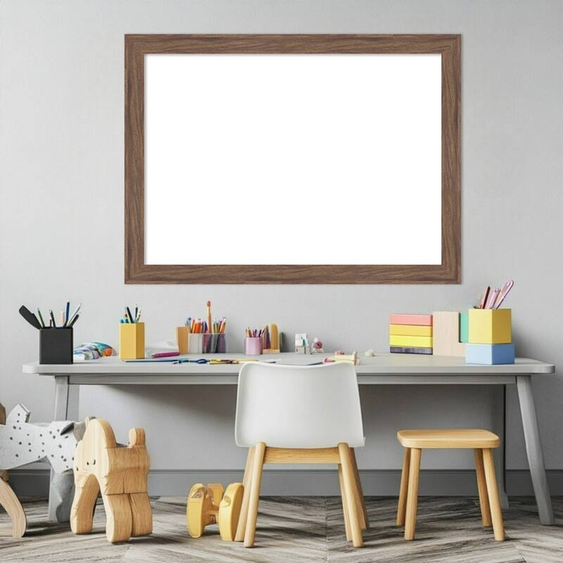 Pia Medium Brown Narrow Framed Dry Erase Magnetic Board