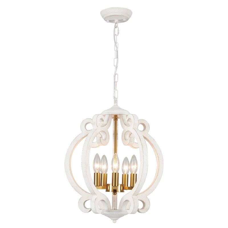 5-Light Candlestick Vintage Hanging Linear Chandelier Lighting Island Chandelier for Kitchen Island